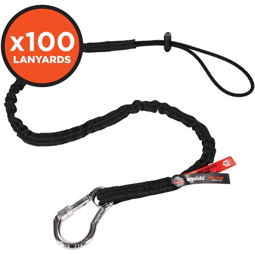 Ergodyne EGO19204 3100-100pk Single Carabiner Tool Lanyard - 10lbs