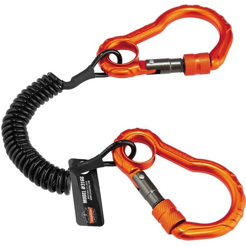 Ergodyne EGO19162 3166 Coil Tool Lanyard with Dual Carabiners - 2lbs / 0.9kg