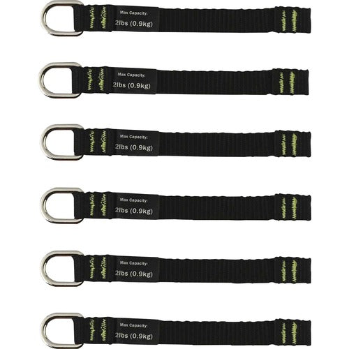 Ergodyne EGO19705 3700 Web Tool Tether Attachment - D-Ring Tool Tails - 2lbs (6-Pack)