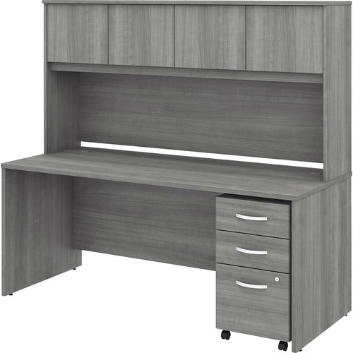 Bush Business Furniture BSHSTC011PGSU Studio C 72W x 30D Office Desk with Hutch and Mobile File Cabinet