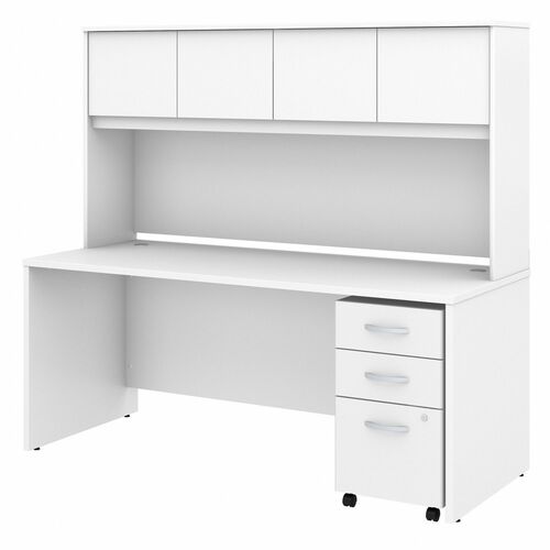 Bush Business Furniture BSHSTC011WHSU Studio C 72W x 30D Office Desk with Hutch and Mobile File Cabinet