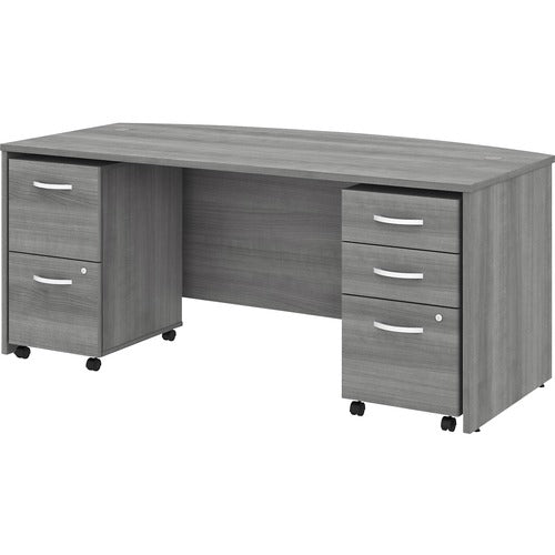 Bush Business Furniture BSHSTC012PGSU Studio C 72W X 36D Bow Front Desk With Mobile File Cabinets