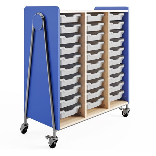 Safco SAF3930SBU Whiffle Typical Triple Rolling Storage Cart