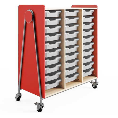 Safco SAF3930RED Whiffle Typical Triple Rolling Storage Cart