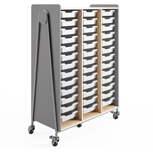 Safco SAF3932GRY Whiffle Typical Triple Rolling Storage Cart