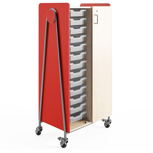 Safco SAF3928RED Whiffle Typical Double Rolling Storage Cart