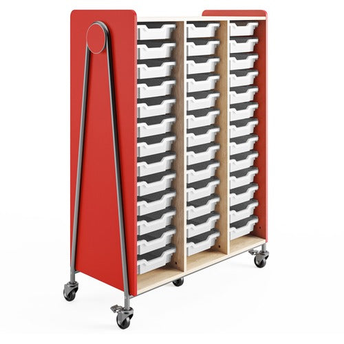 Safco SAF3932RED Whiffle Typical Triple Rolling Storage Cart