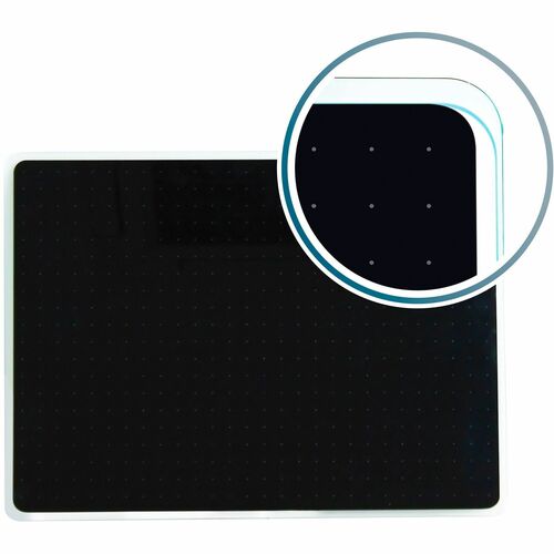 Floortex FLRFCVGM3040BG Viztex® Glacier Black Multi-Purpose Grid Glass Dry-Erase Board 30" x 40"