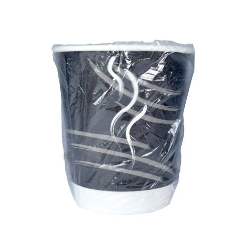 RDI CFPCPDBW10BLK 10 oz Double Wall Wrapped Hot Paper Cups