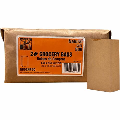 AJM AJMGB02NP5C Kraft Grocery Bags