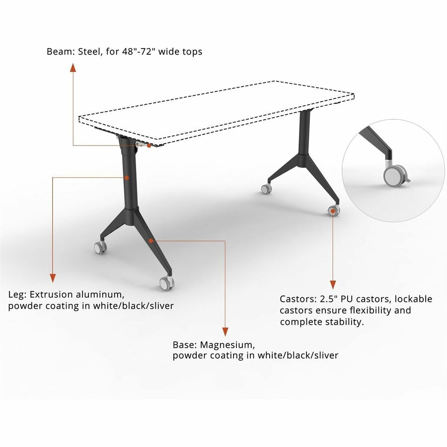 Lorell LLR60738 Spry Nesting Training Table Base