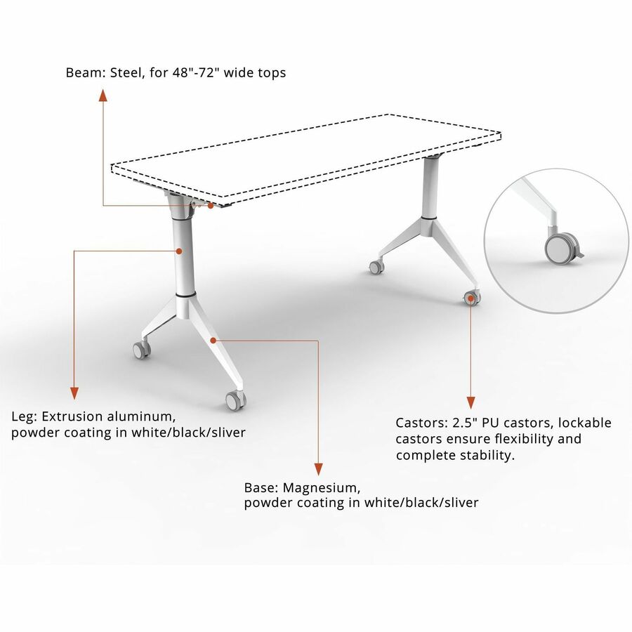 Lorell LLR60739 Spry Nesting Training Table Base