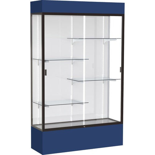 Waddell WAD3174WBBZNY Lighted Floor Case, White Back w/ Dark Bronze Frame & Colored Base