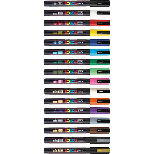 uni® UBCPC3M16C Posca PC-3M Paint Markers