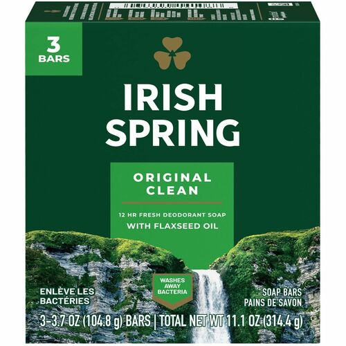 Irish Spring CPC114177CT Deodorant Bar Soap with Flaxseed Oil