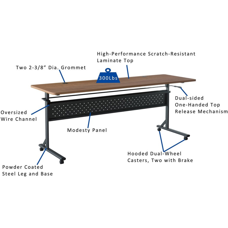 Lorell LLR60765 Shift 2.0 Flip and Nesting Mobile Table