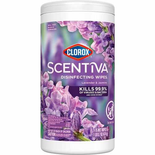 Clorox CLO60040 Scentiva Bleach-Free Cleaning Wipes