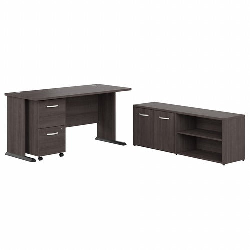 Bush Business Furniture BSHSTA006SGSU Studio A 60W Computer Desk with Mobile File Cabinet and Low Storage Cabinet