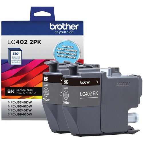 Brother BRTLC4022PKS Original High/Standard Yield Inkjet Ink Cartridge - Black - 2 / Pack