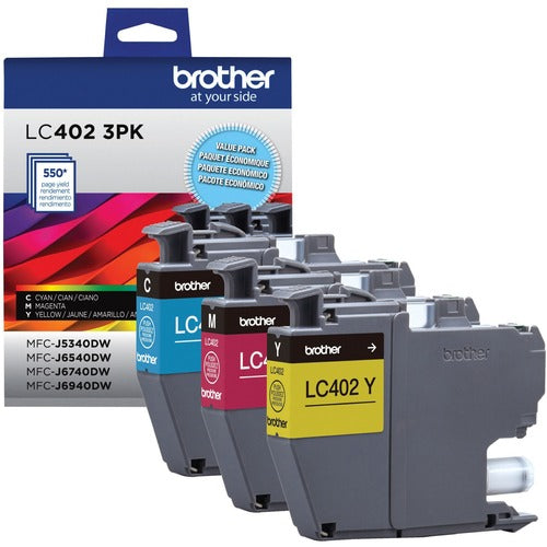 Brother BRTLC4023PKS Original Standard Yield Inkjet Ink Cartridge - Cyan, Magenta, Yellow - 3 / Pack