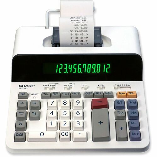 Sharp SHRELT3301 12 Digit Thermal Printing Calculator