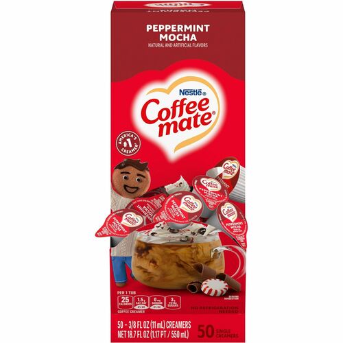 Coffee mate NES76060 Peppermint Mocha Nondairy Liquid Creamer Singles