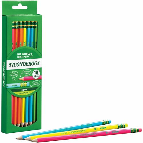 Ticonderoga DIXX13018 Neon Pre-Sharpened No. 2 Pencils