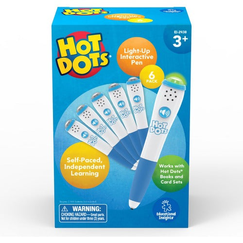 Hot Dots EII2438 Light-Up Interactive Pen, Pack of 6