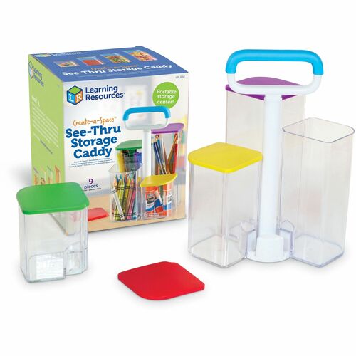 Learning Resources LRNLER3712 Create-a-Space SeeThru Storage Caddy