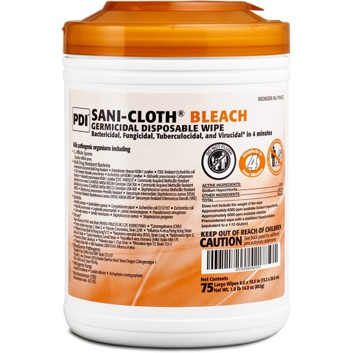 PDI PDIP54072CT Sani-Cloth Bleach Germicidal Wipes
