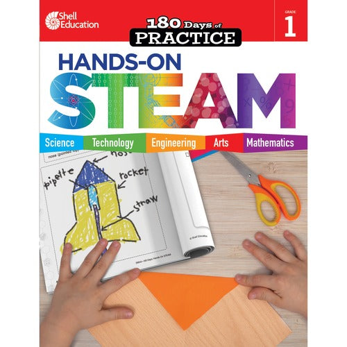 Shell Education SHL29644 180 Days: Hands-On STEAM: Grade 1 Printed Book