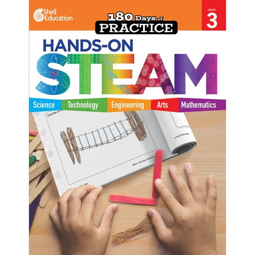 Shell Education SHL29646 180 Days: Hands-On STEAM: Grade 3 Printed Book