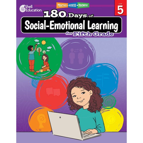 Shell Education SHL126961 180 Days of Social-Emotional Learning for Fifth Grade Printed Book by Kayse Hinrichsen