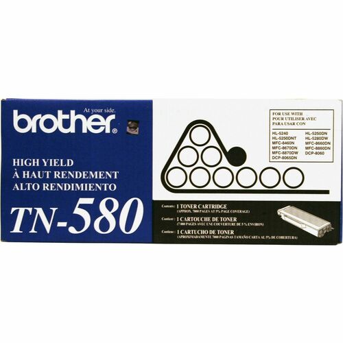 Brother BRTTN580 TN580 Original Laser Toner Cartridge - Black - 1 Each