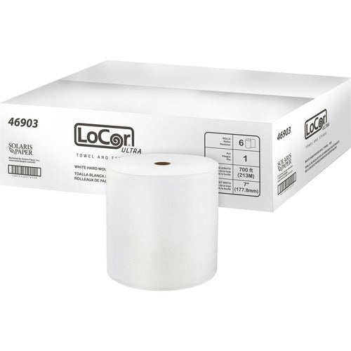 LoCor SOL46903 Paper Ultra Hard Wound Roll Towels