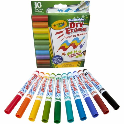 Crayola CYO587733 Washable Dura-Wedge Tip Dry-Erase Markers