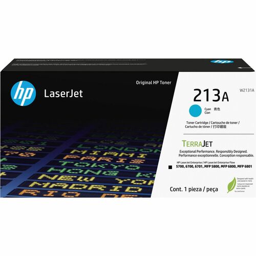 HP HEWW2131A 213A Original Laser Toner Cartridge - Cyan - 1 / Each