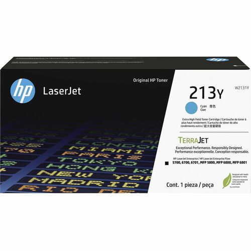 HP HEWW2131Y 213Y Original Laser Toner Cartridge - Cyan - 1 Each