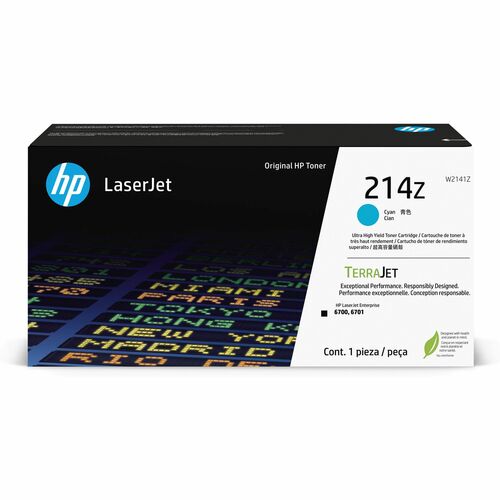 HP HEWW2141Z 214Z Original Laser Toner Cartridge - Cyan - 1 Each