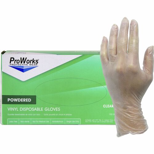ProWorks HOSGLV103PS Vinyl Powdered Industrial Gloves