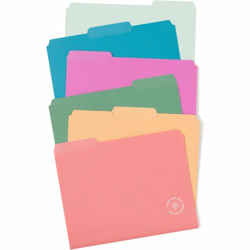 U Brands UBR6597U0112 U-Eco 1/3 Tab Cut Letter Top Tab File Folder