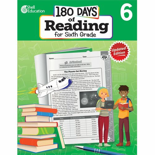 Shell Education SHL135048 180 Days of Reading for Sixth Grade, 2nd Edition Printed Book
