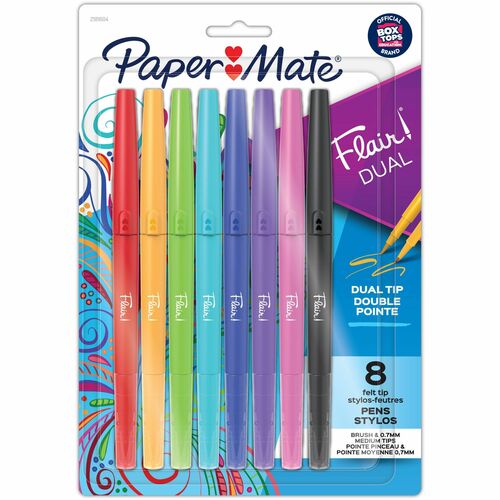Paper Mate PAP2181604 Flair DUAL Pens, Brush & Medium Tips (0.7mm)