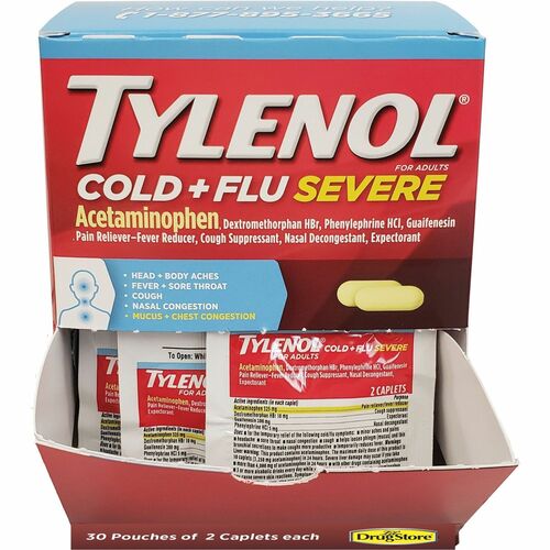 Tylenol LIL64568 Cold & Flu Severe Single-Dose Packets
