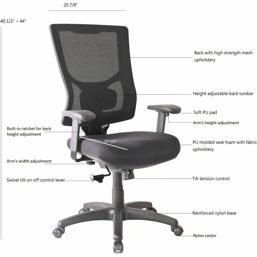 Lorell LLR62018 Conjure High-Back Swivel/Tilt Office Chair
