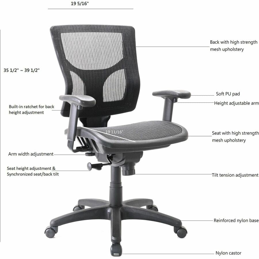 Lorell LLR62014 Conjure Mesh Task Chair