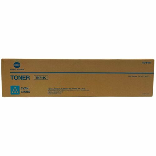 Konica Minolta KNMACP8430 TN-715C Original Laser Toner Cartridge - Cyan - 1 Each