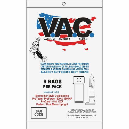 V.A.C. VACVAC34 Perfect & Lux Upright Vacuum Bags