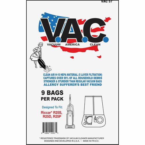 V.A.C. VACVAC57 Riccar 25 Series Vacuum Bags
