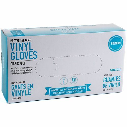 BLUZEN RMLVIN101LCT Powder-Free Vinyl Gloves